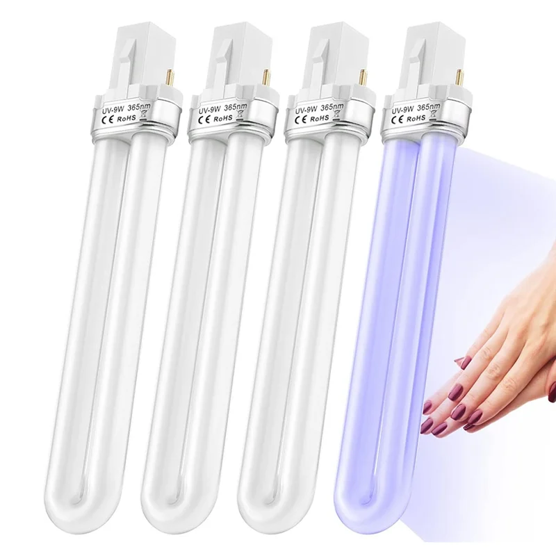 

ABCA-9W U-Shaped 365Nm UV Lamp Replacement Bulb Tube 6 Pack For Nail Art Dryer Light–Not Inductance Bulb