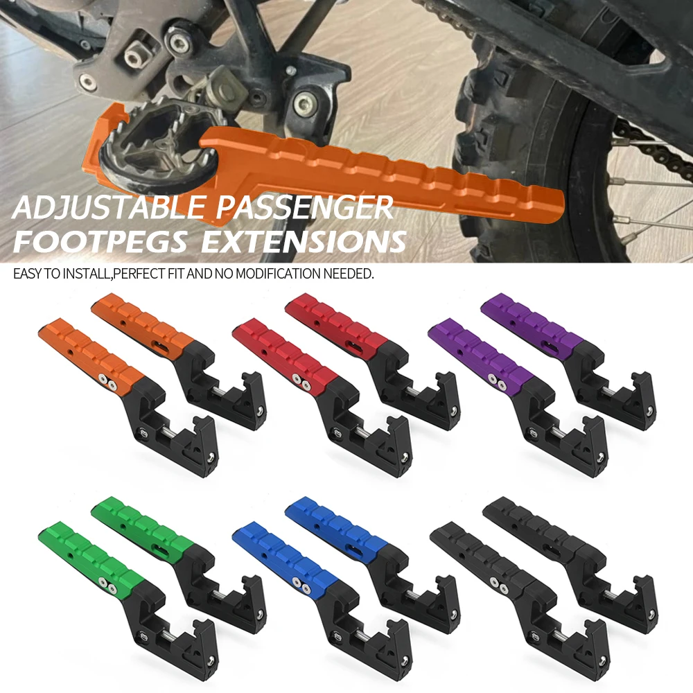 2017-2023 For 125 150 250 300 350 450 500 EXC-F XCW XC-W SIX DAYS Adjustable Passenger Foot Peg Extensions CNC Footpegs Extended