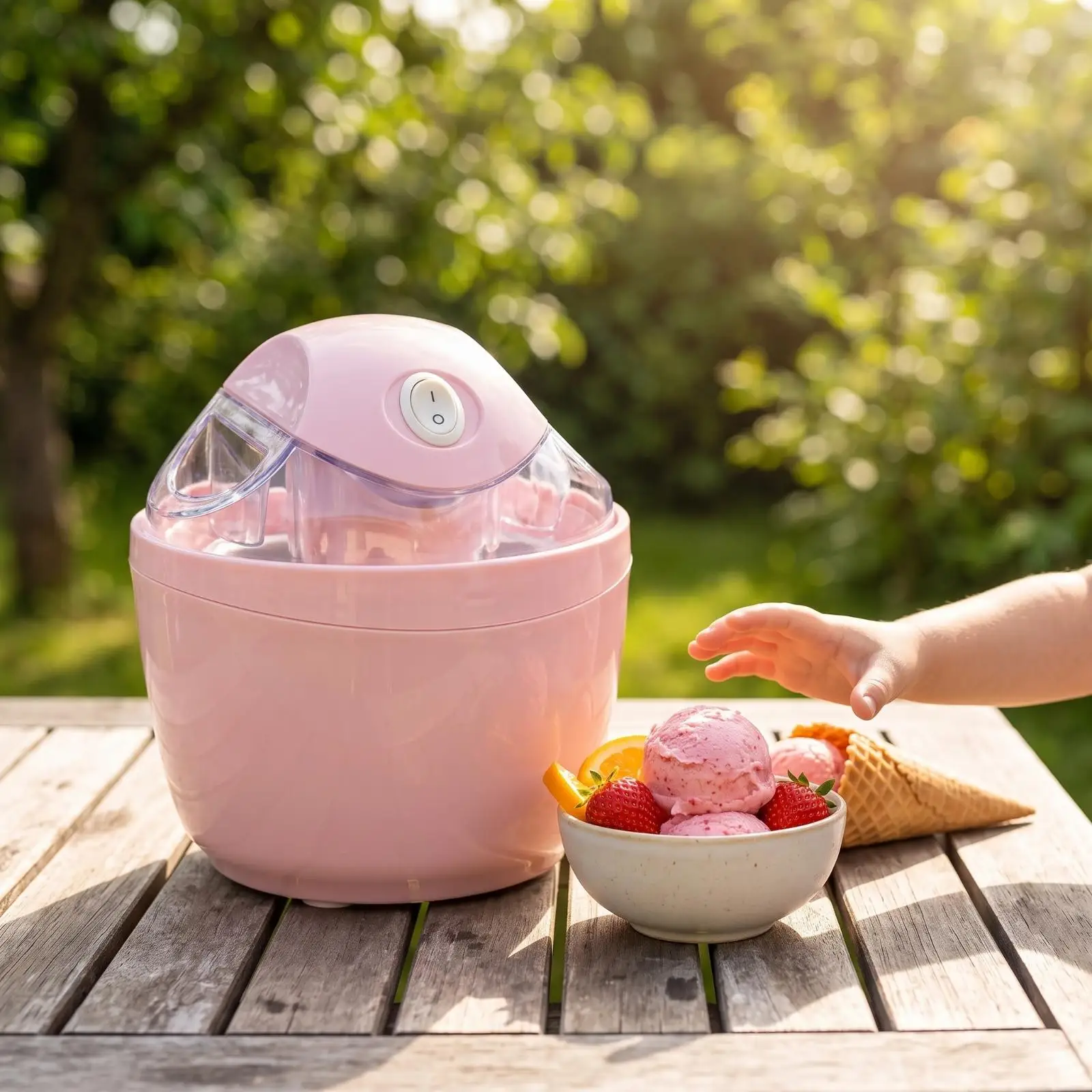 Ice Churner Appliance Electric Countertop Ice Churner Appliance Compact Appliance for Families, Kitchen, Home