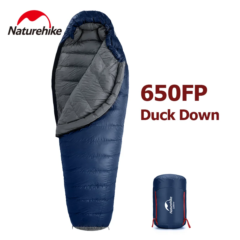 Naturehike Mummy Sleeping Bag Portable 650FP Duck Down Filled Winter Warm Outdoor Camping Sleeping Bag Adult