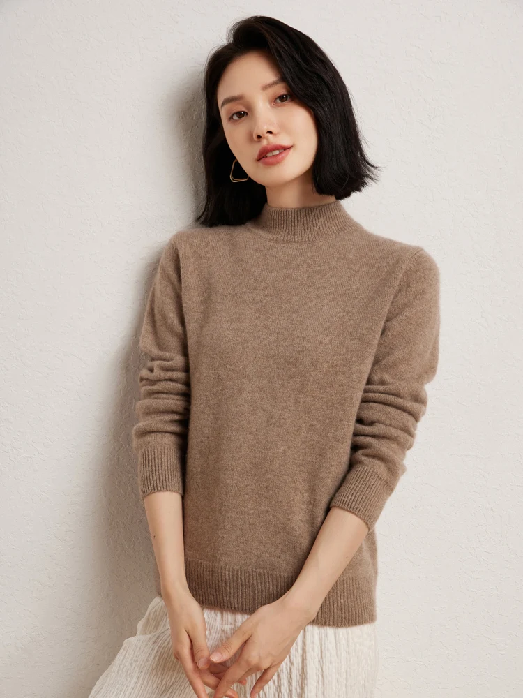 

High Quality Women 100% Cashmere Sweater Long Sleeve Pullover Winter Loose Warm Thick Casual Knitwear Korean Tops O Neck New