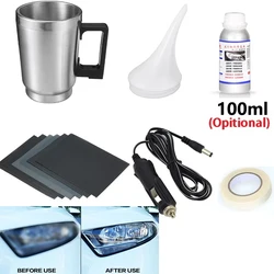 Car Headlight Polish Repair Tool Heating Atomization Cup Headlamp Polish Tool Electrical Heating Cup Repair Restoration 100ML