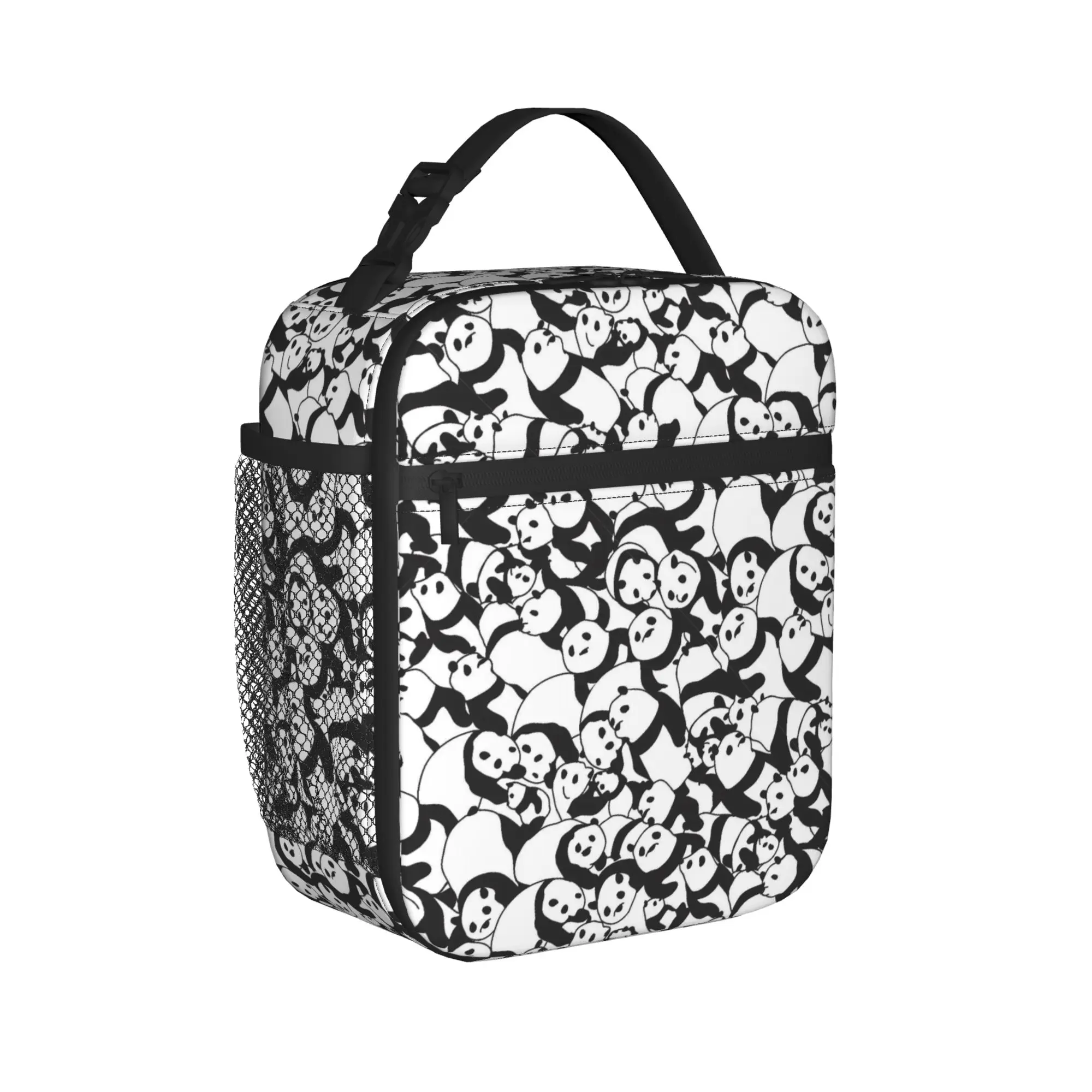Panda And Bamboo Lunch Bag  Casual Lunch Box Office Portable Thermal Tote Handbags For Adult Waterproof Graphic Cooler Bag