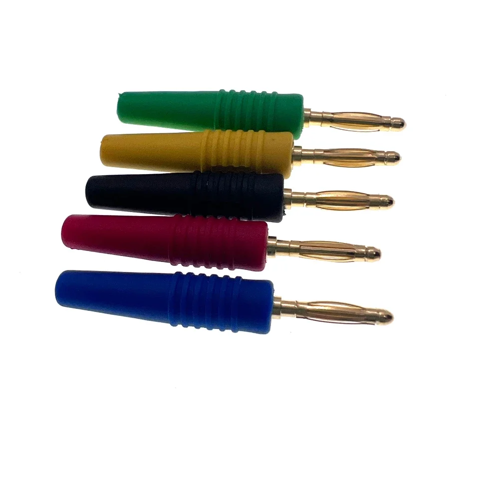 5PCS 2MM Gold Plated Banana Plug Electrical Connector Adaptor 5 Colors Black/Red/Yellow/Green/Blue