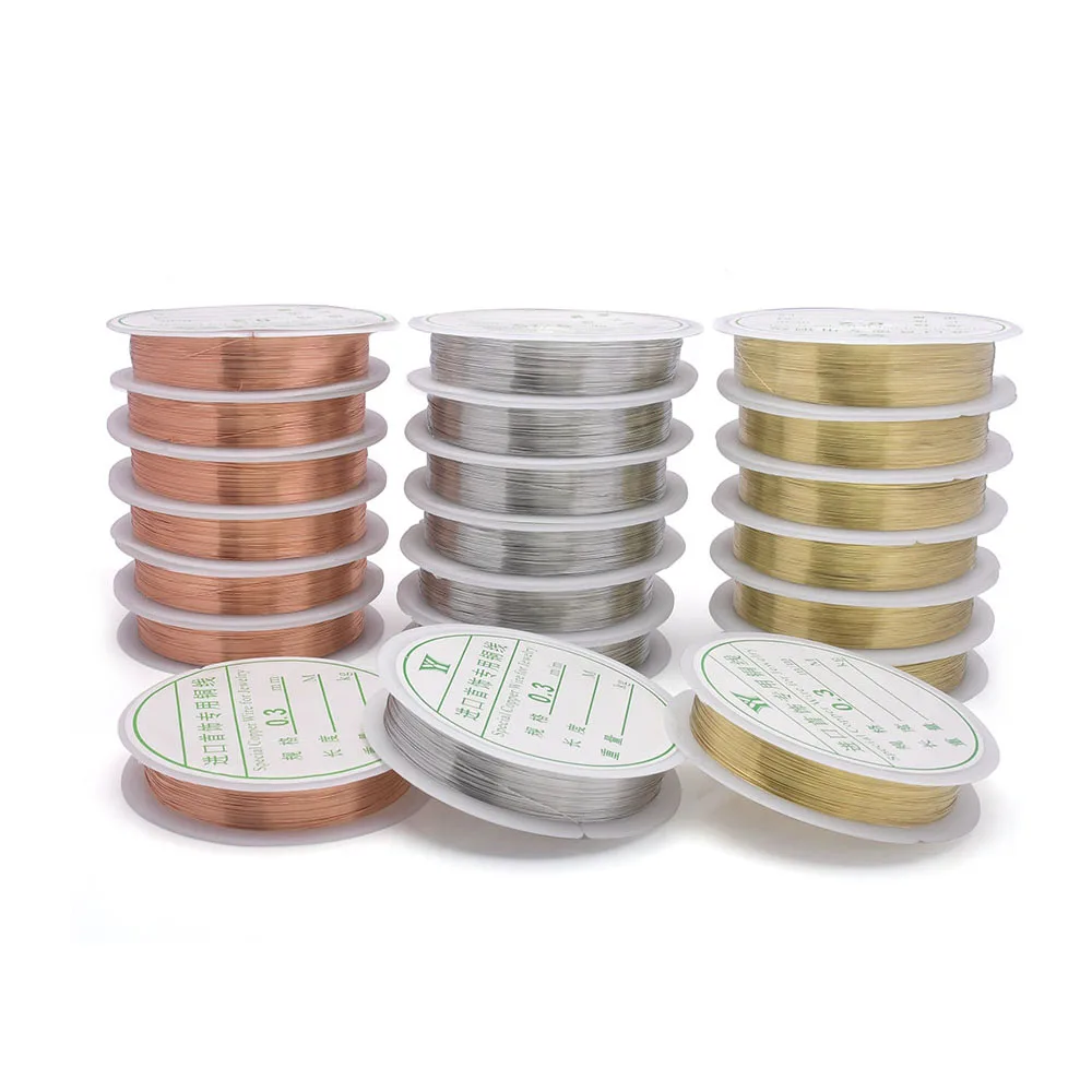 سلك مجوهرات 0.2-1 مم، سلك حرفي مقاوم للتشويه من النحاس لمستلزمات صناعة المجوهرات وصياغة