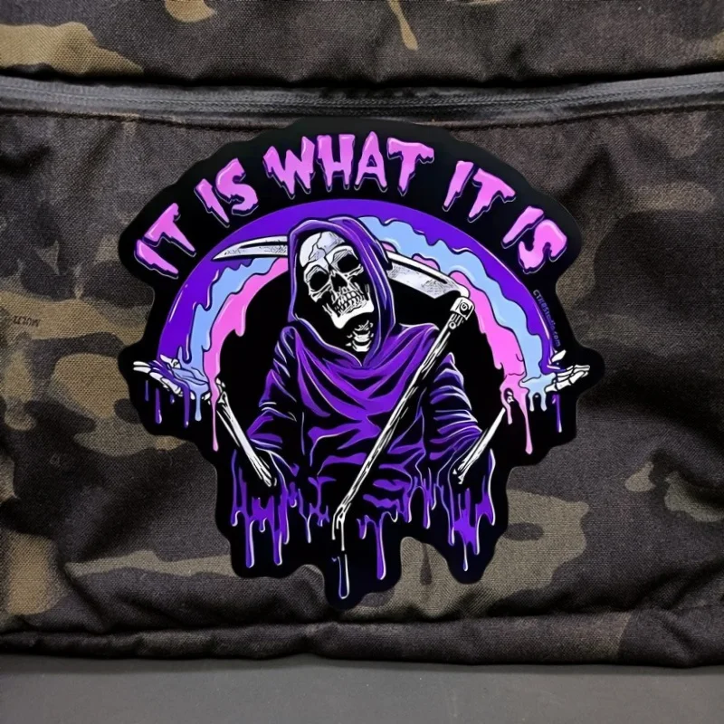 Grim Reaper Morale Badge Sticker on Clothes Hallowmas Tactical Military Backpack Patches Hook and Loop Patch Appliques