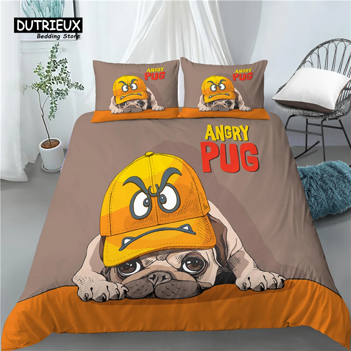 

Home Living Luxury 3D Cut Pug Print 2/3Pcs Comfortable Duvet Cover PillowCase Bedding Sets EU/US/AU Size