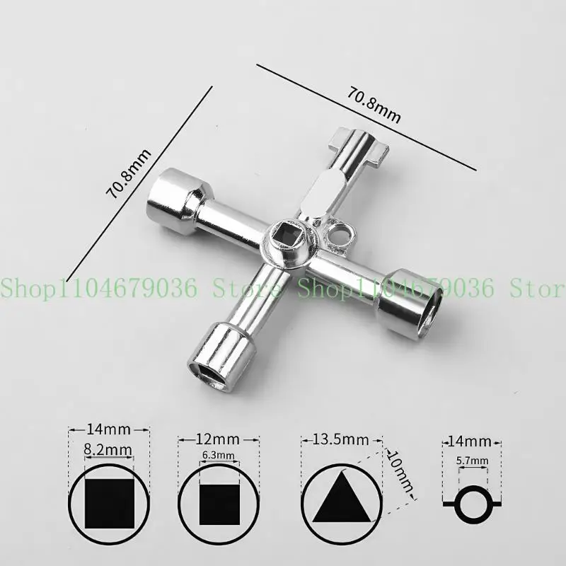 652F 4 -Wege -Dreiecksschlüsselschlüssel für Zug elektrischer Aufzugsschrank professionelle Dreieckschlüsselwerkzeug