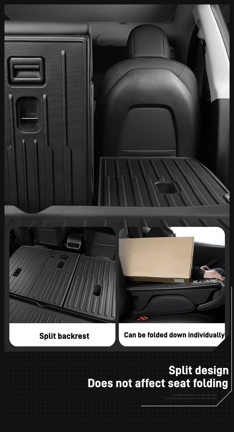 Für Tesla Modell Y/3 Vorne Hinten Stamm Matte TPE Vollständige Abdeckung Stamm Abdeckung Sitz Rückenlehne Schutz Pad Cargo-Liner Anti Schmutzige Matte – Detail 7