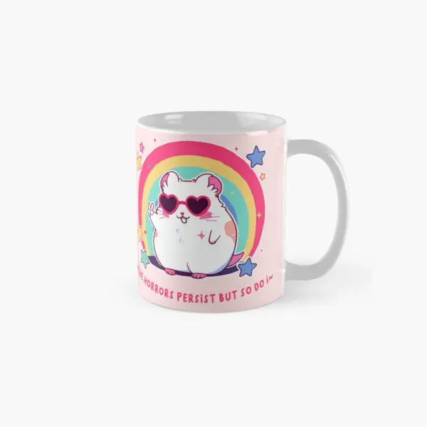 The Horrors Persist Hamster Meme Classic  Mug Handle Round Simple Tea Photo Picture Drinkware Gifts Coffee Image Cup Design