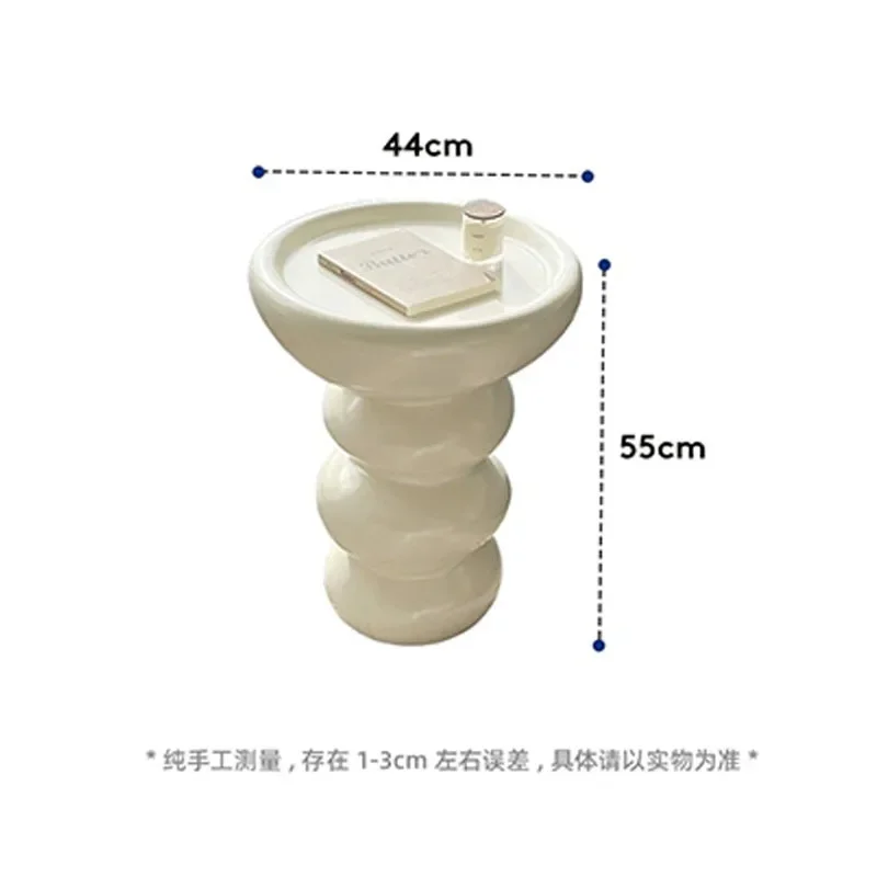 Cream wind edge few wabi wind small round table designer small coffee table mini Internet celebrity bedside small table sofa