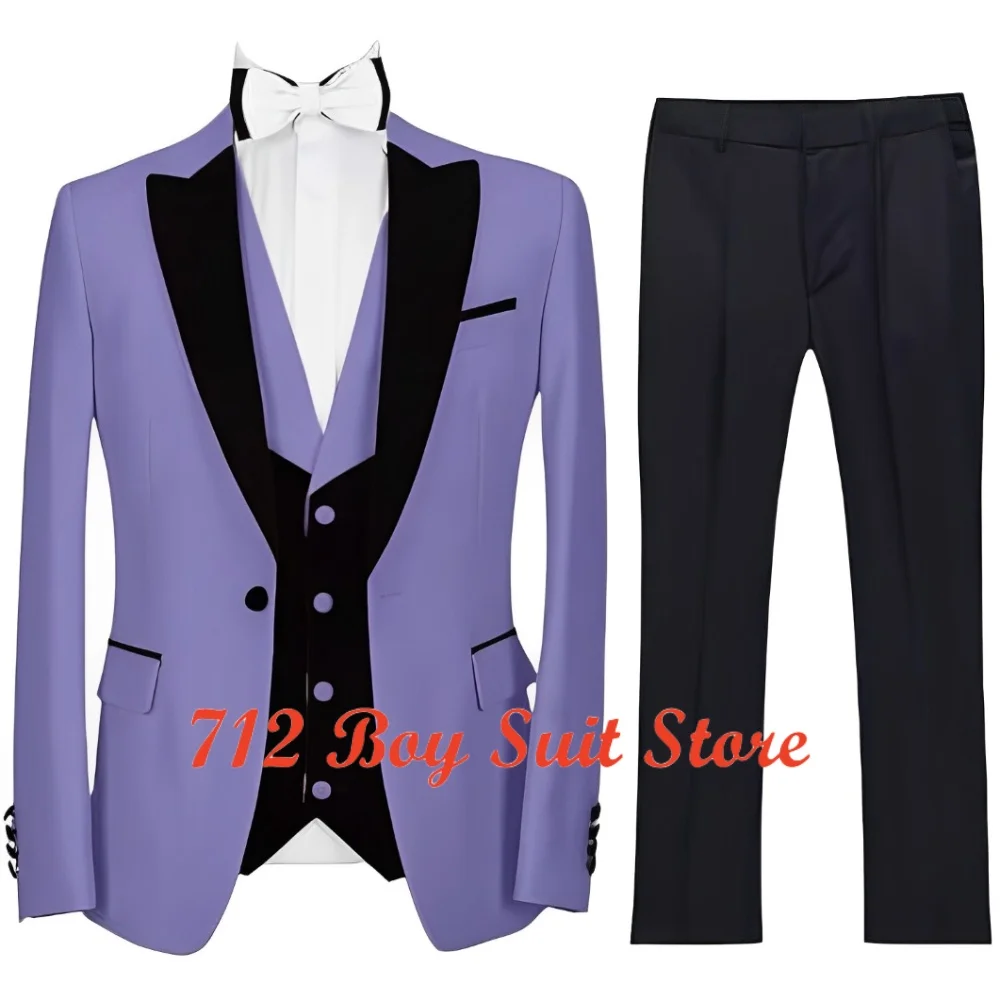 

Multiple Color Boy's Suit Wedding Groomsman Tuxedo 3-piece Set Customized Blazer Vest Pants Elegant Kid's Suit