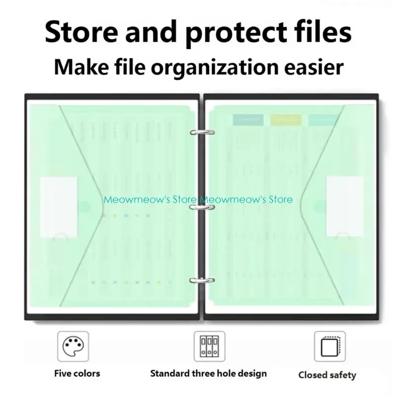 

W91A 5/10 шт., 3 отверстия, перфорированный конверт для файлов, размер буквы, пластиковая сумка-органайзер для документов с для