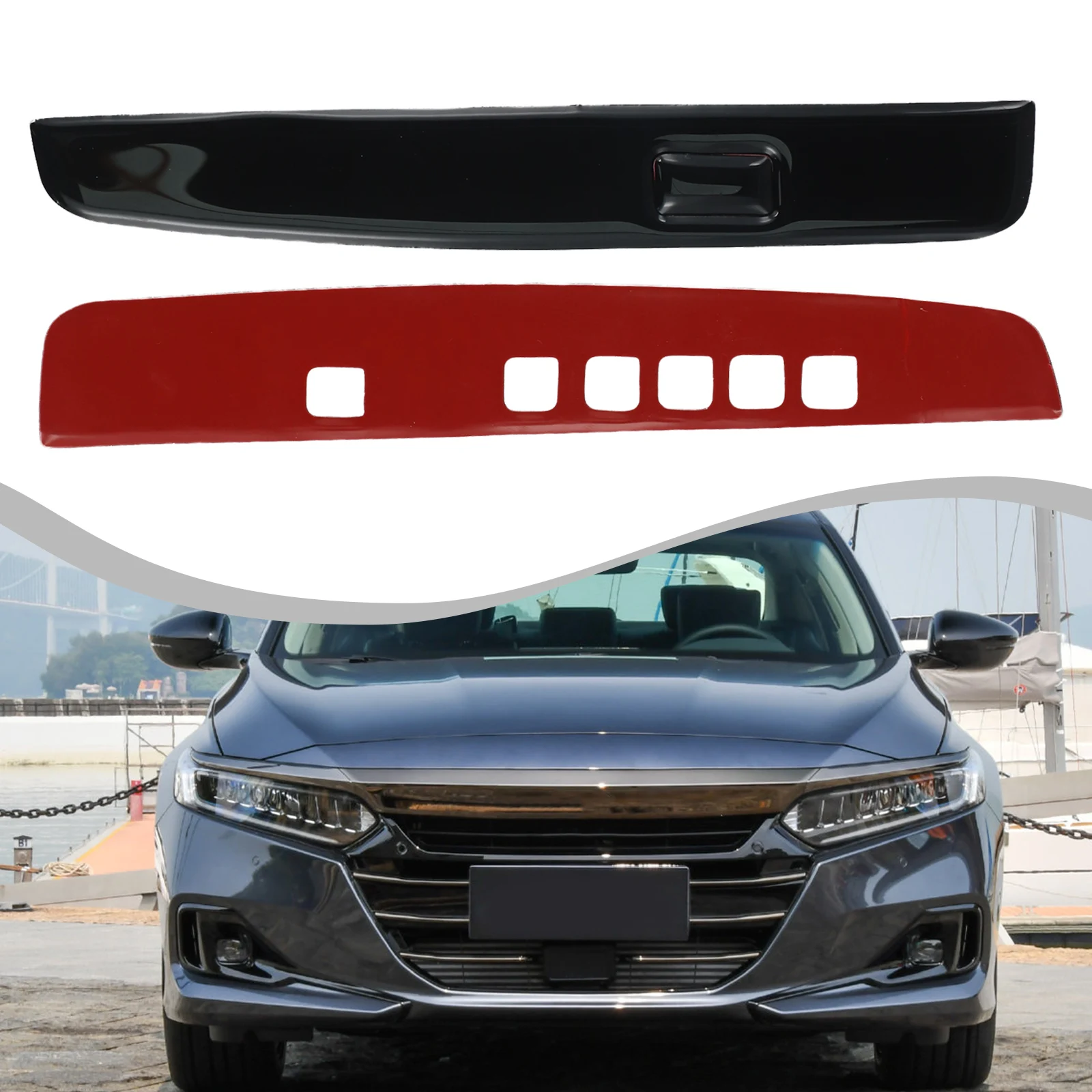 Upgrade Your Ride Piano Black Gear Shift Button Cover Trim for Honda For Accord 2014 2017 Set includes 3 Pieces