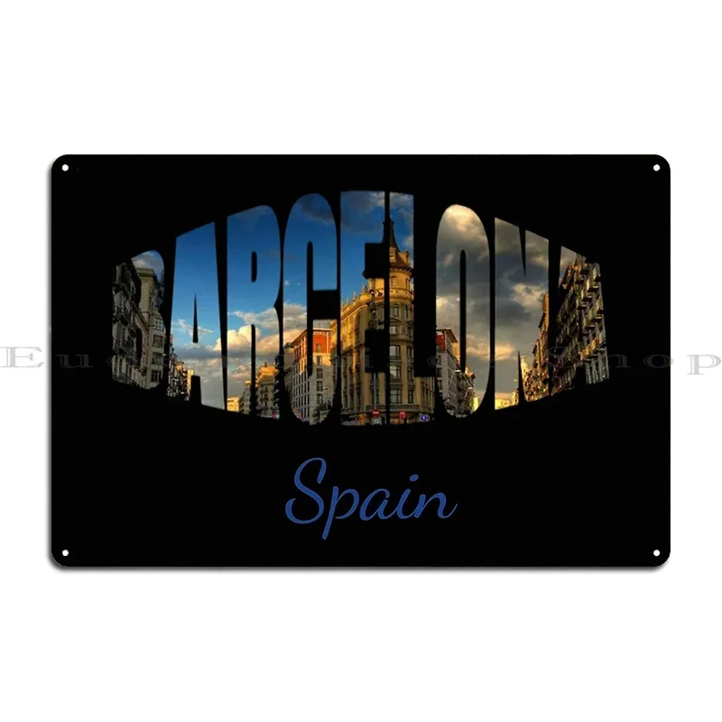 Barcelona Spain Metal Plaque Poster PaintingWall Plaque Wall Decor Wall Decor Character Tin Sign Poster