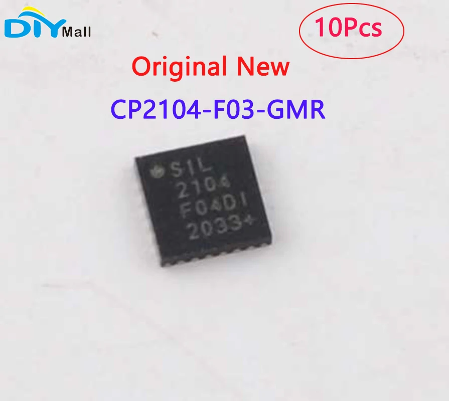 10Pcs /Lot CP2104 CP2104-F03-GMR SIL Microcontroller QFN24 USB To UART Original New IC Chip