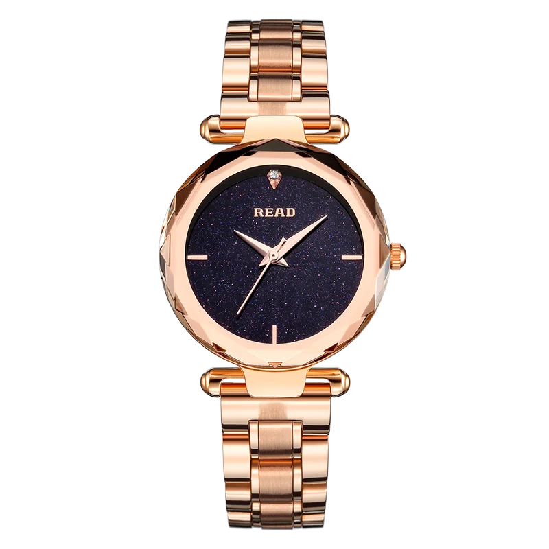READ Ladies Quartz Watch | Solid Stainless Steel Band | Butterfly Clasp | Starry Dial | 30M Daily Water Resistant Wrist Watch