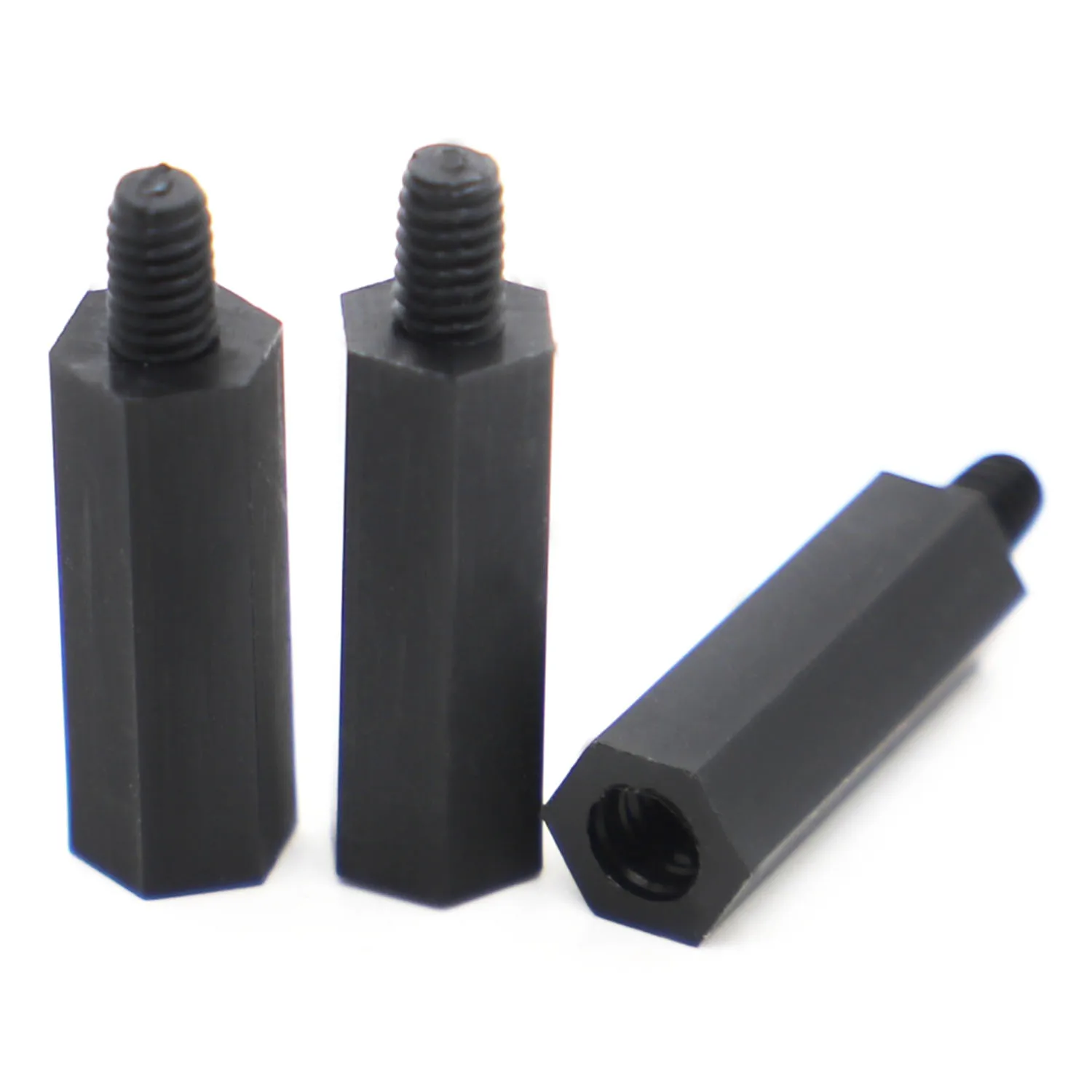 

20/50pcs M2 M2.5 M3 M4*L+6mm Male to Female Black Nylon Plastic Hex Spacer Standoff Pillar Spacing Screw