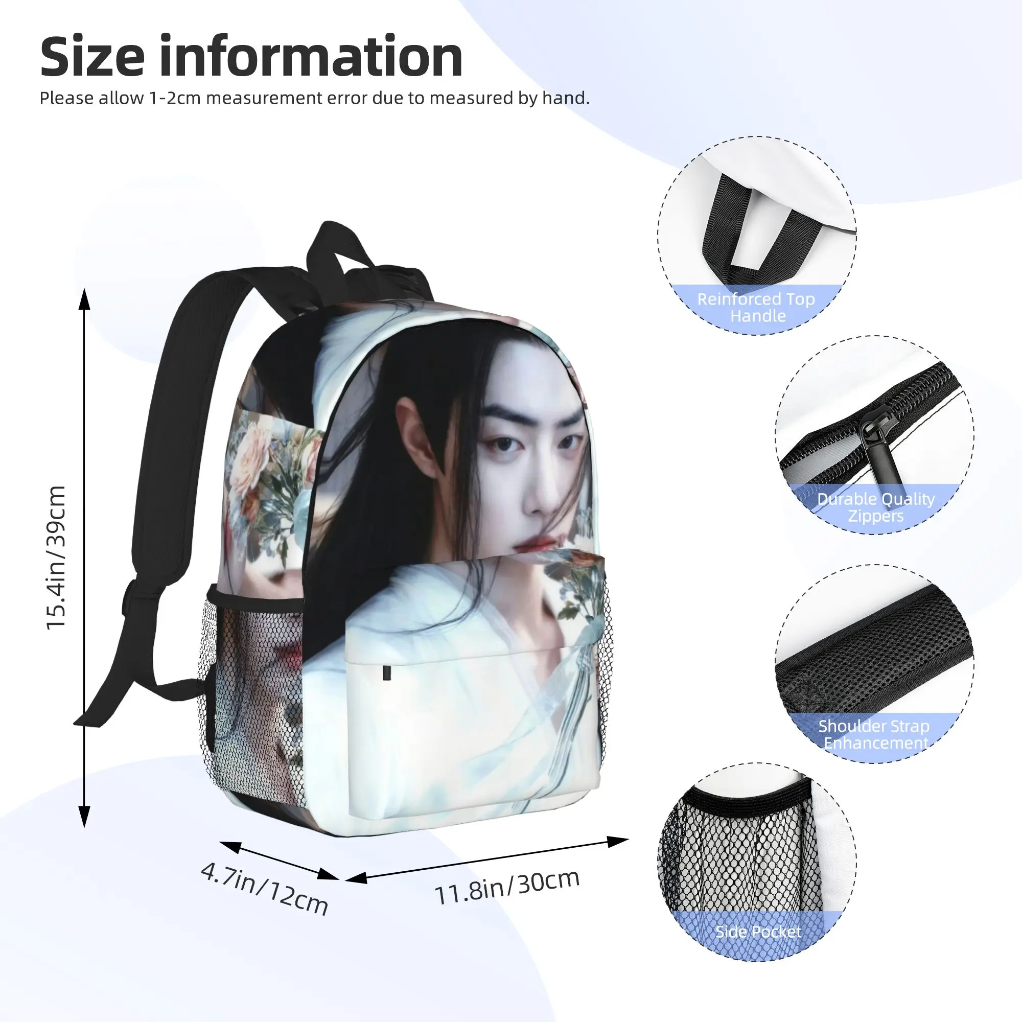 Xiao Zhan Backpack Hot Sale Daypack Large Capacity Boys Girls BookBag Shoulder Bags for Men Women School Bag