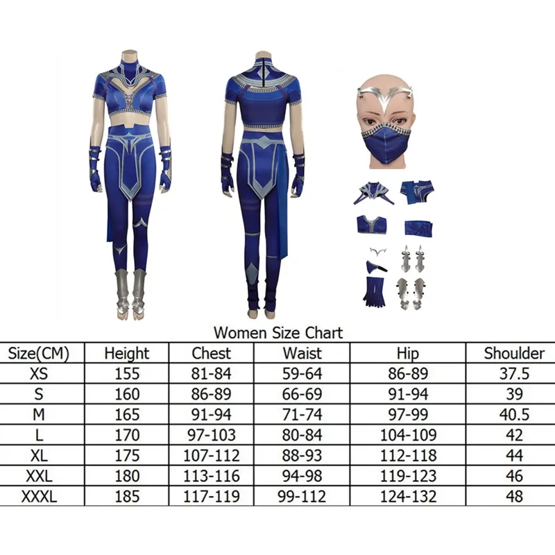 Sterfelijk Spel Kombat Kitana Cosplay Kostuum Vrouwen Fantasie Bodysuit Jumpsuut Masker Vermomming Outfits Halloween Carnaval Feestpak
