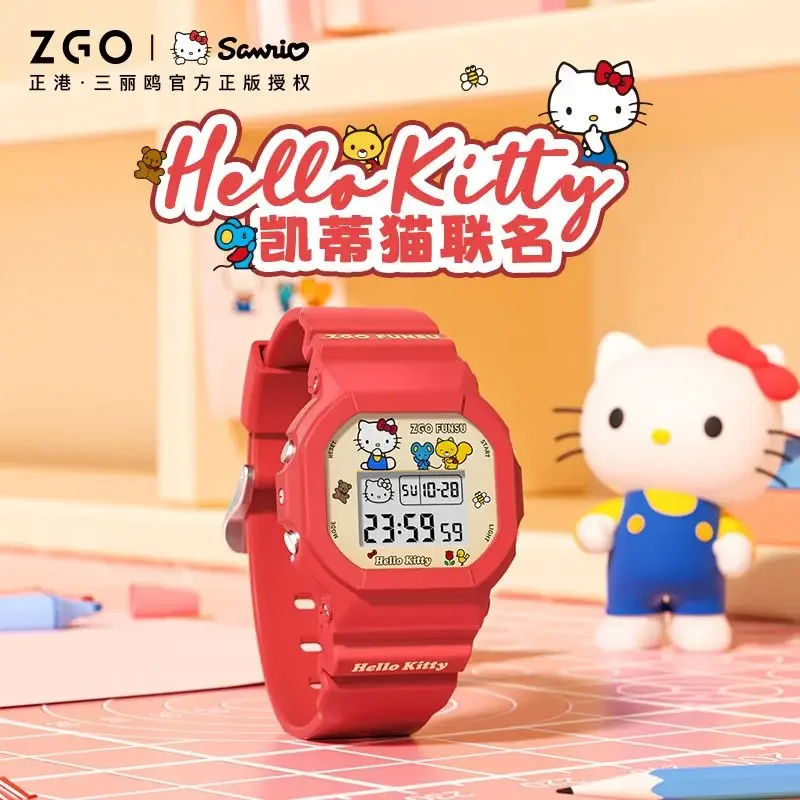 ZGOxSanrio serisi Hellokitty İzle kırmızı öğrenci kadın elektronik saatler hediyeler çocuklar