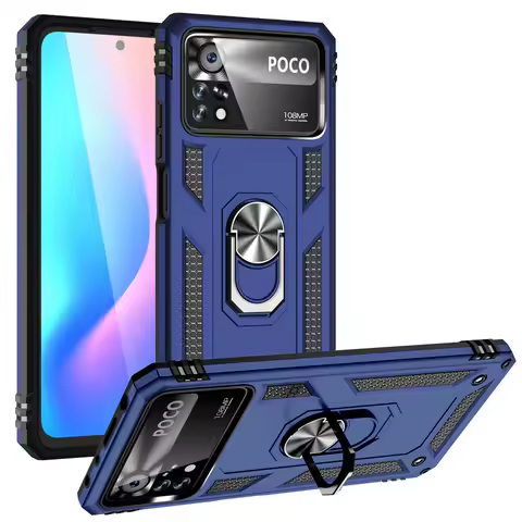 Armor Shockproof Case For POCO X4 Pro 5G M4 Pro X3 GT POCO M3 Pro F3 m3 X3 NFC X3 Pro F2 Pro Silicone Hybrid Cover Metal Ring