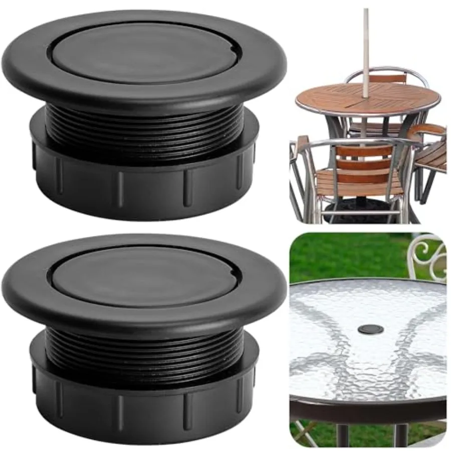 

2 Pcs 2 Inch Parasol Umbrella Hole Ring Plug and Cap Set, Thicker Patio Table Hole Cover Insert, Deck Table Umbrella Holes Plug