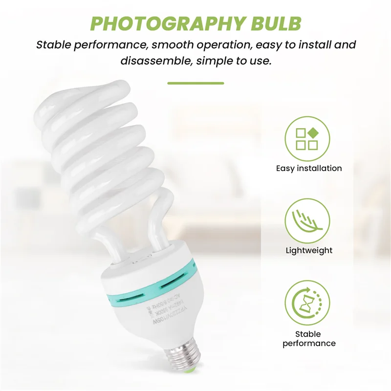 ABNP 105 Вт (525 Вт Equiv) 5500K Лампа дневного света для фотосъемки E27 с фитингом CFL