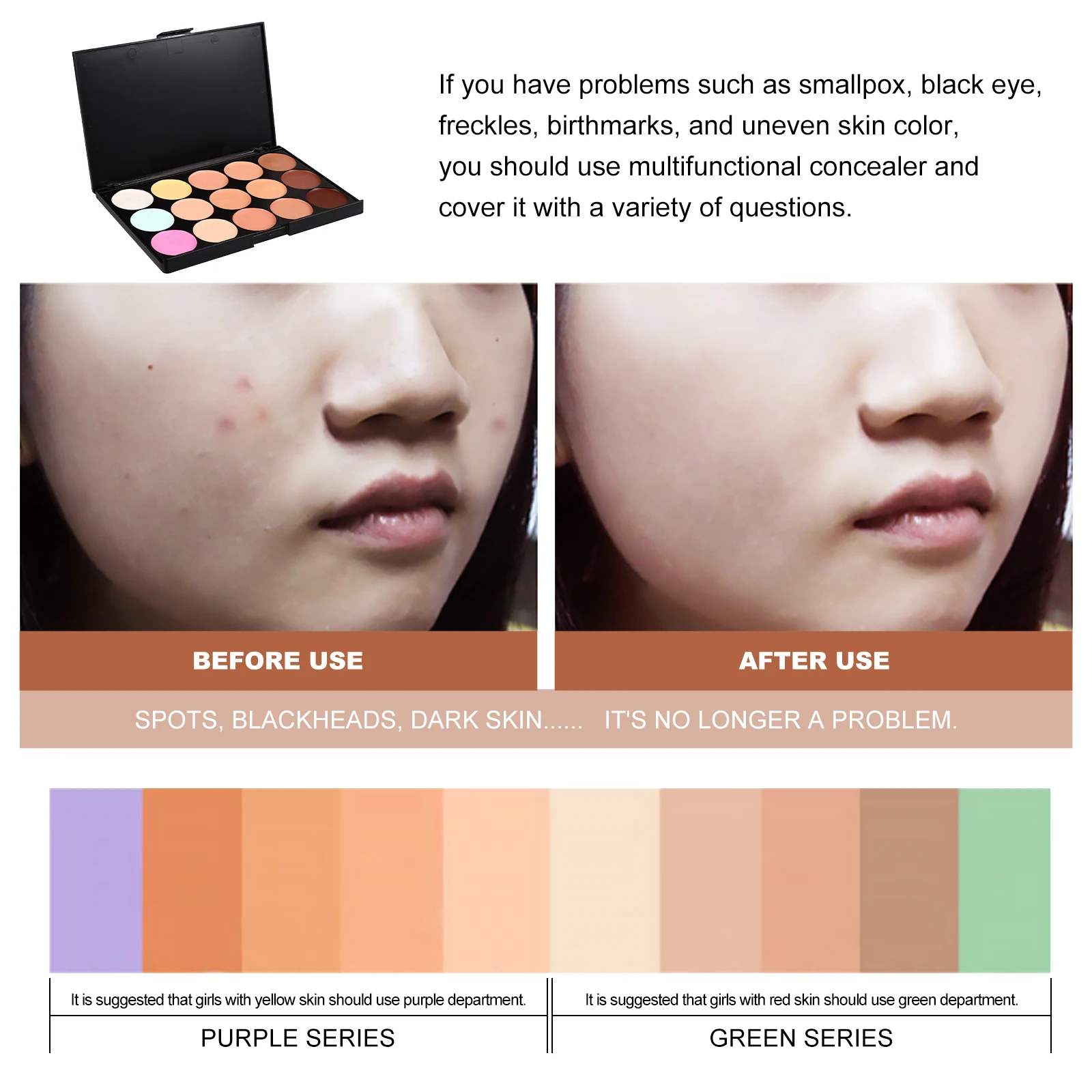 2 pezzi fondotinta correttore 15 tonalità colore sotto gli occhi forniture per il trucco del viso FaceBruise crema impermeabile LongWear