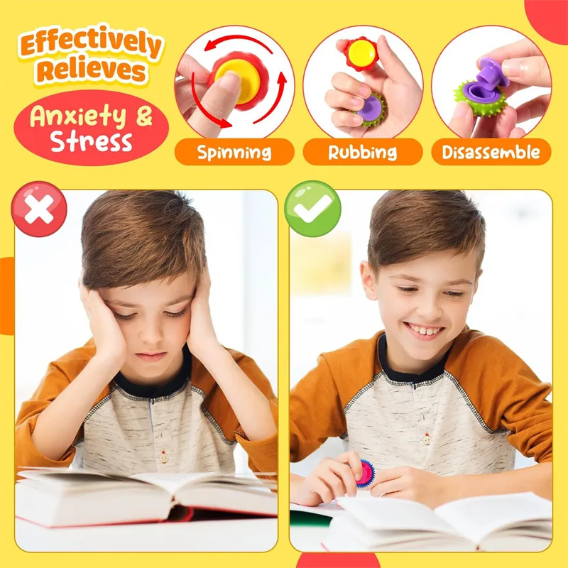 Fidget Spinner anneau rouleau sensoriel soulager le Stress jouet EDC doigt volant d'inertie Massage pour enfants drôle Antistress choses