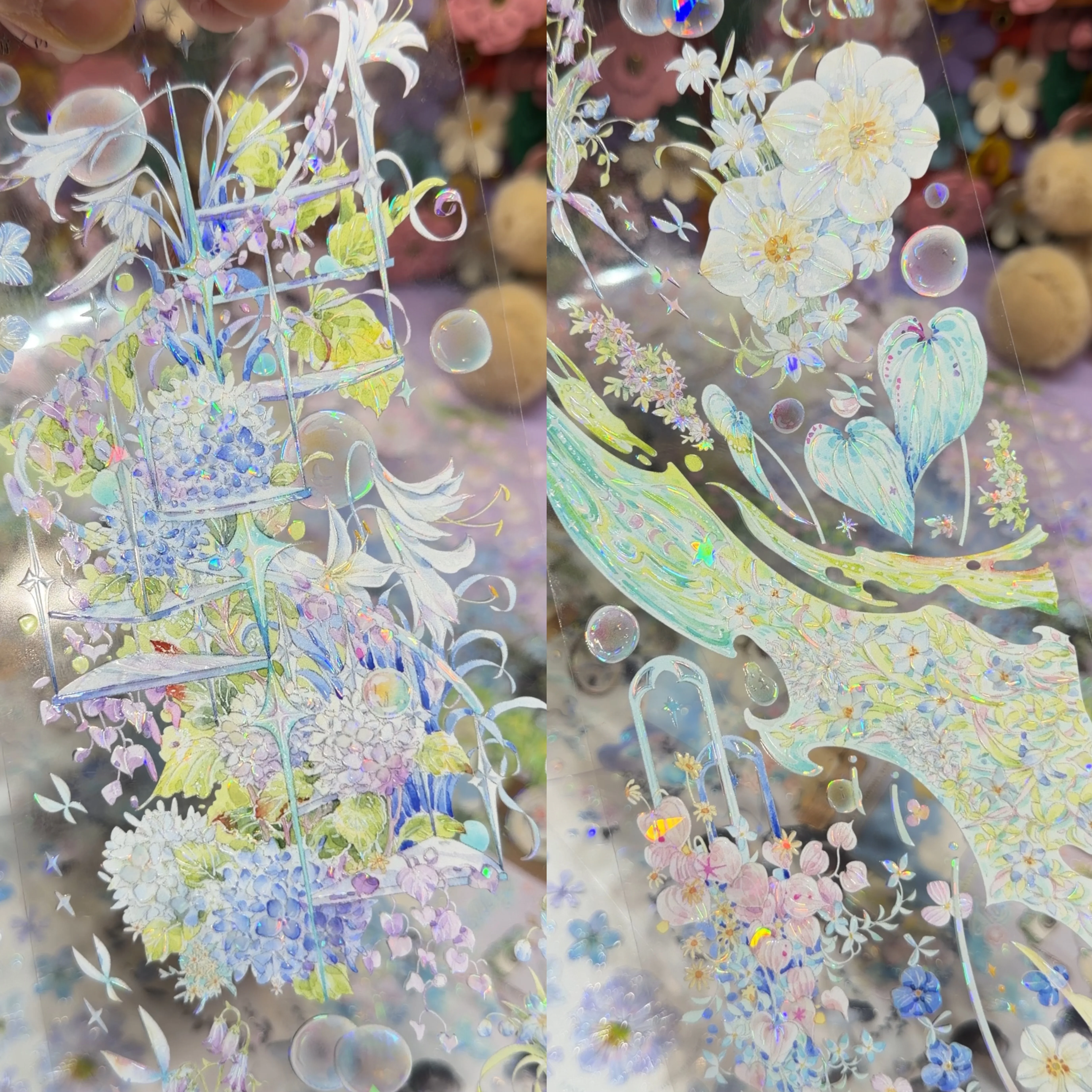 Washi Tape Sample Set Dream Tour Water Moon Fantasy Holiday Garden Floral Background Scrapbooking DIY Sticker Decoration