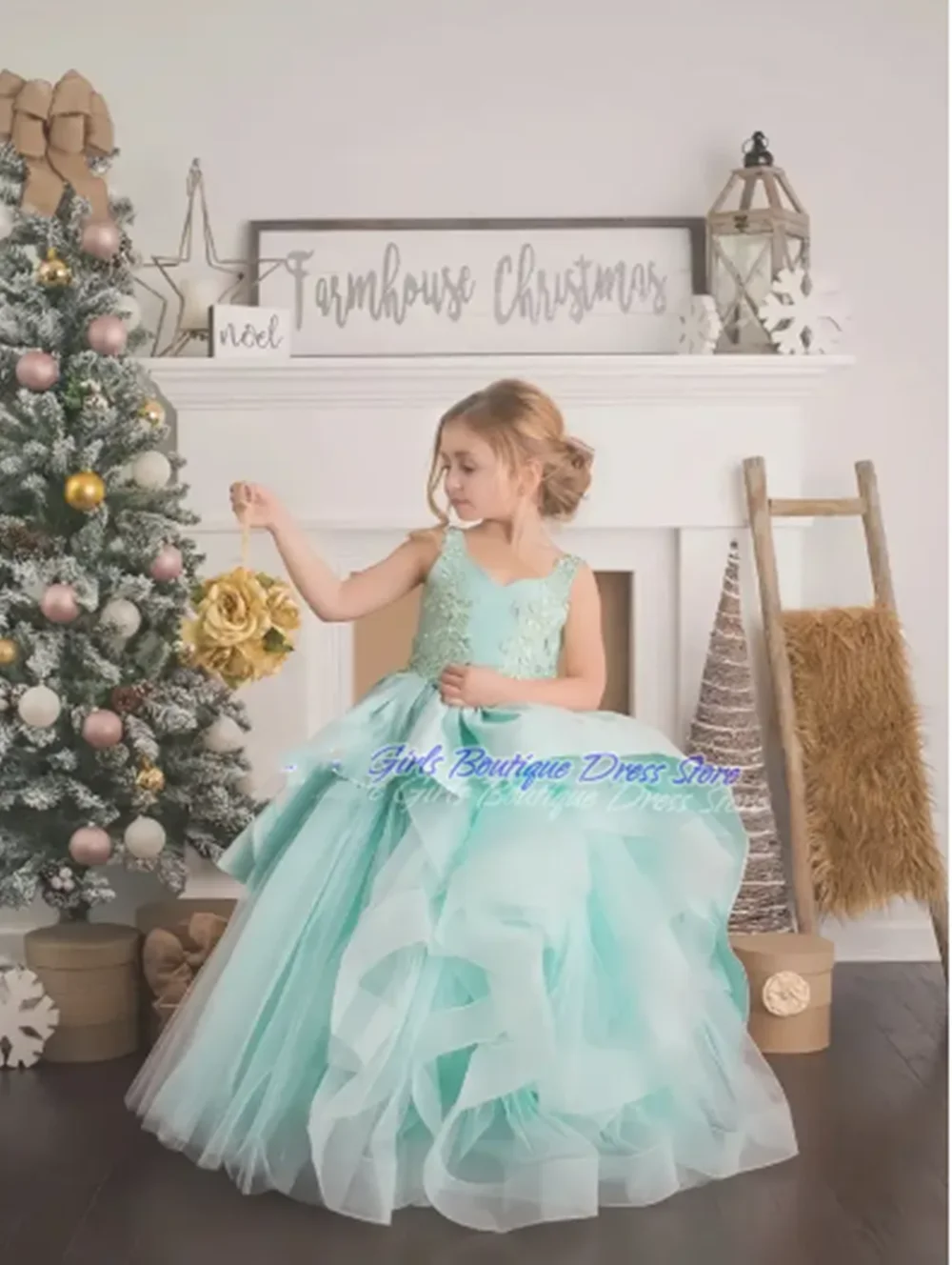 Pleat Wedding Sleeveless Floor Length Long Ball Flower Girl Dress Applique Sweep Train Formal First Communion Dress Customized