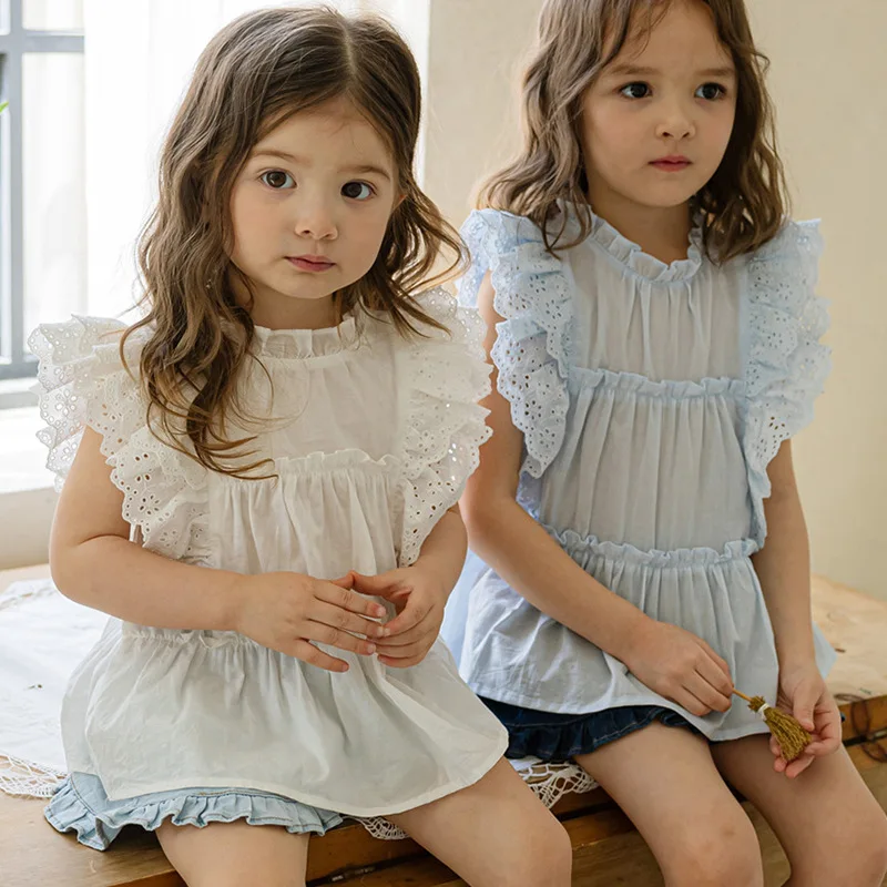 

Kids Girls Clothes Cotton Sleeveless Shirts for Girls Children Blouse