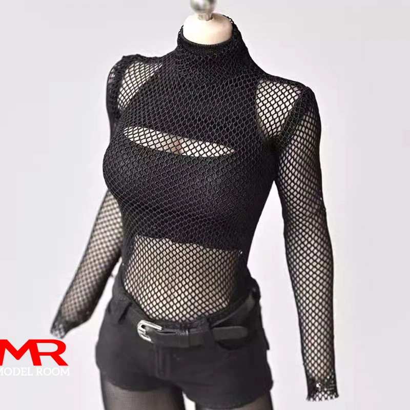 1/6 Scale หญิงตาข่ายเสื้อยืด Fishnet Top ชุดลําลองแขนยาวเสื้อผ้า 12 ''Soldier Action Figure Body ตุ๊กตา