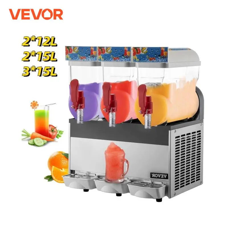 VEVOR 24L 30L 36L 45L Slushie อัตโนมัติเครื่องดื่มคั้นน้ำผลไม้เครื่องดื่ม Granizing หิมะ Smoothie Slush Maker สำหรับธุรกิจ