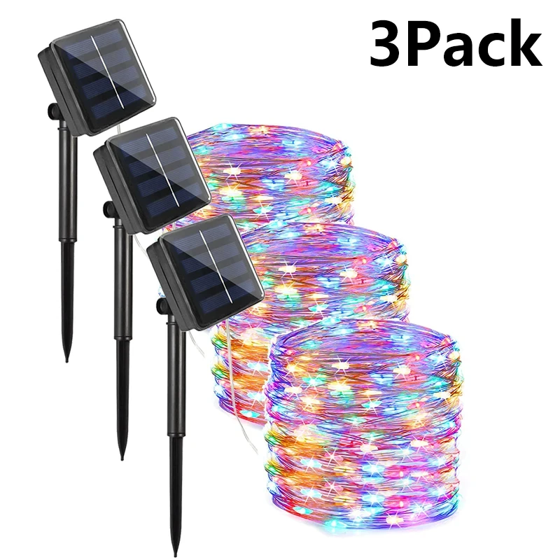 Solar-Lichterkette für Außenbereich, Wasserdicht, 8 Modi, Funkelnde Seil-Lichterkette, Girlande für Terrasse, Garten, Rasen, Baum, Hof, Zaun