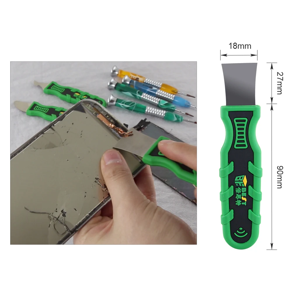 3Pcs Injection Scraper Set Multiple Shape Prying Blade Kit Stainless Steel Glue Removing Tool for Machinery and Electronics