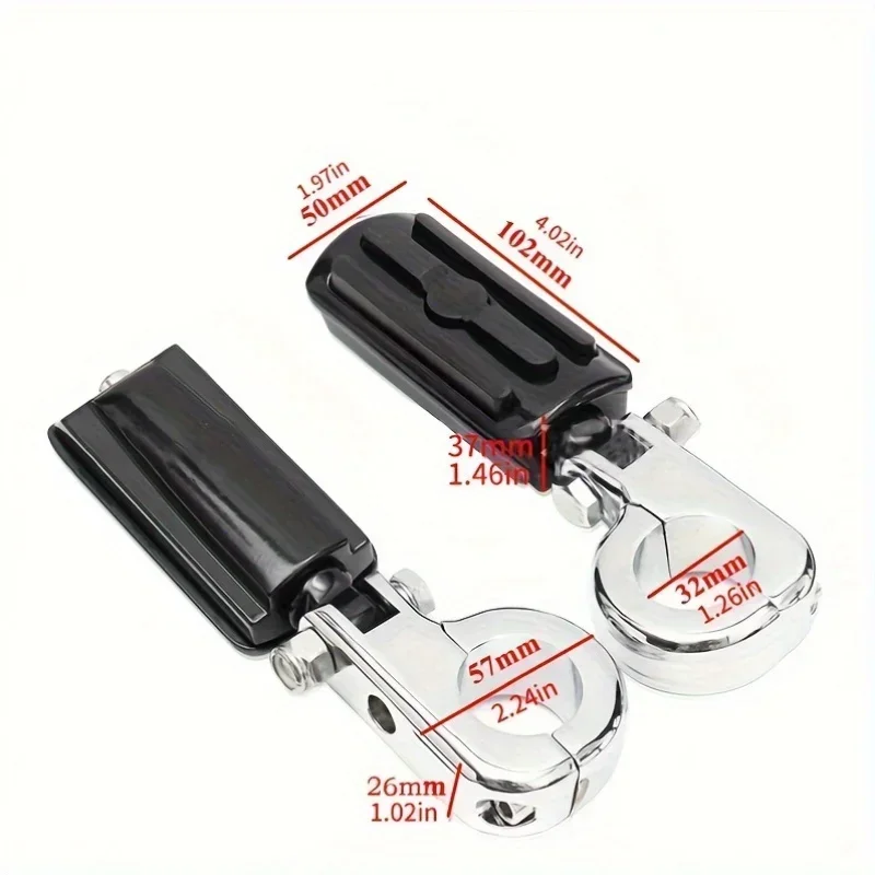 

Heavy-Duty 32mm Clamp-On Foot Pegs for Motorcycles - Aluminum Alloy Off-Road Highway Pegs Universal Fit