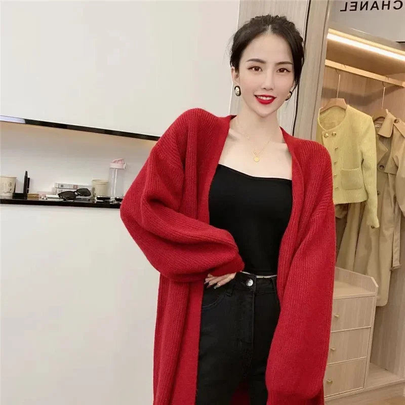 Longline Cardigan Knit Sweater Women Spring Autumn Winter Maxi Soft Loose Coat Long Knitted Jacket Cardigan Jumpers Sweaters