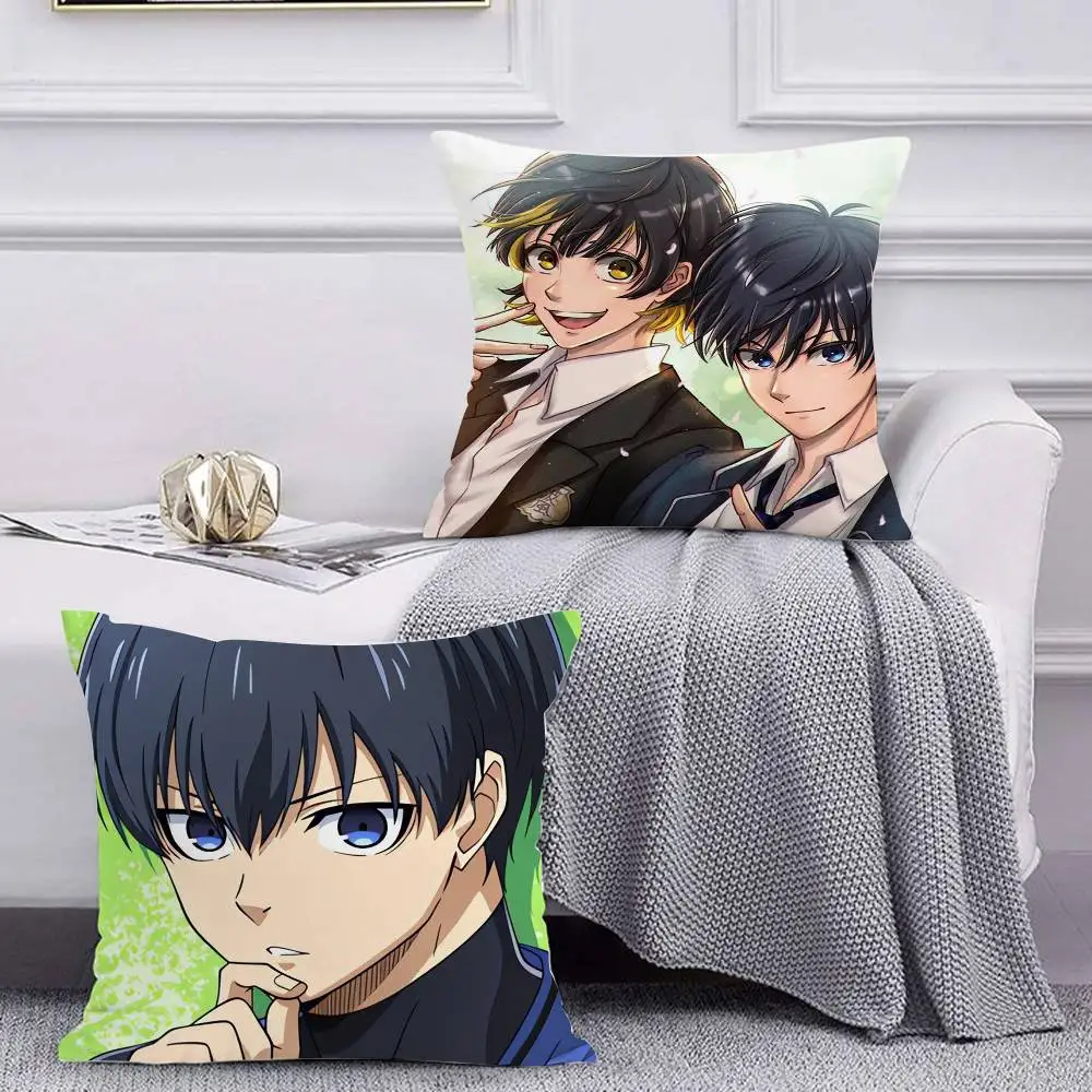 B-Blue A-Anime L-Lock I-Isagi B-Bachira Pillow Case Cushion Cover Throw Pillow Case For Car Sofa