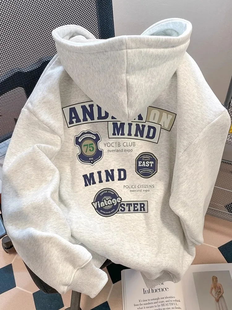 

Худи Tagl Autumn Thin Retro: Модный, универсальный, повседневный, в американском стиле, с длинным рукавом, свободного кроя, с круглым вырезом.