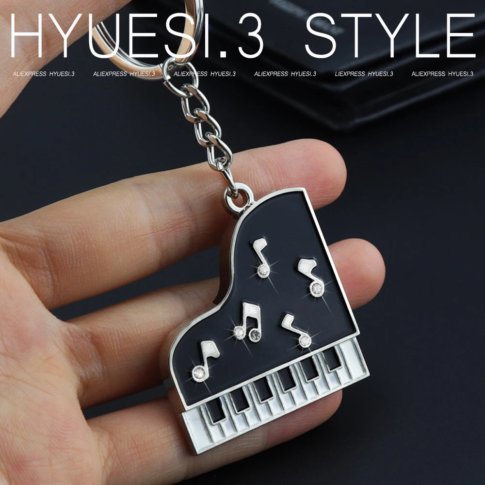 Simple Music Symbol Keyring Women Men Metal Note Shape Keychain For Teachers Student Theme Party Gifts