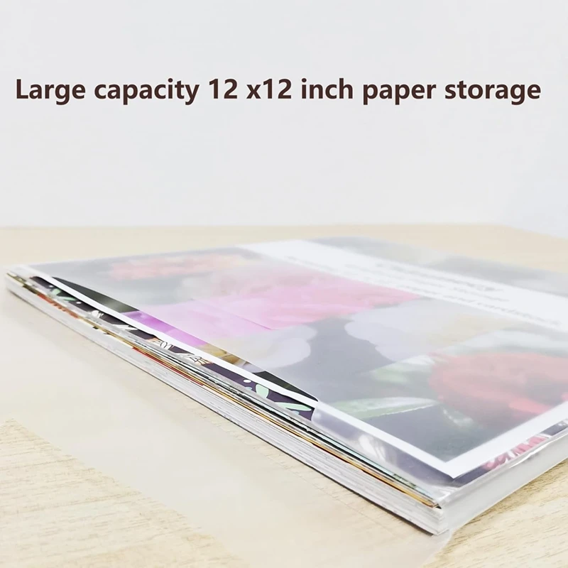 AU61-32Pcs Transparent Scrapbook Organizer Envelopes Storage Pockets Sleeves For Storing 12X12inch With 60 Pcs Label Stickers