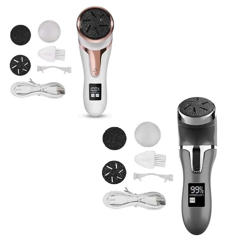 Portable Pedicure Kit Rechargeable Waterproof Foot Foot Care Deadskin Remover  3 Heads 2 Speed Callus Remover For Feet  A