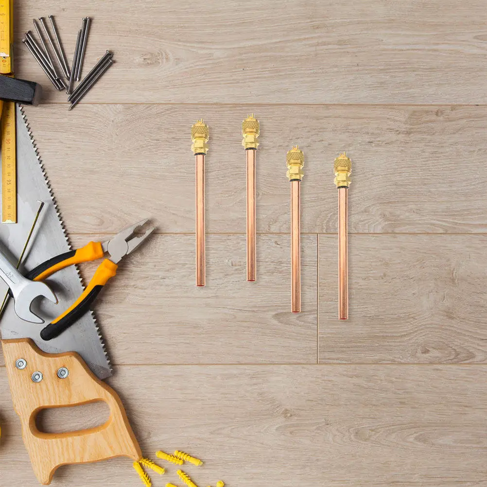 

Набор из 5 утолщенных медных сервисных клапанов для заправки хладагентом, инструмент для обслуживания холодильников и кондиционеров