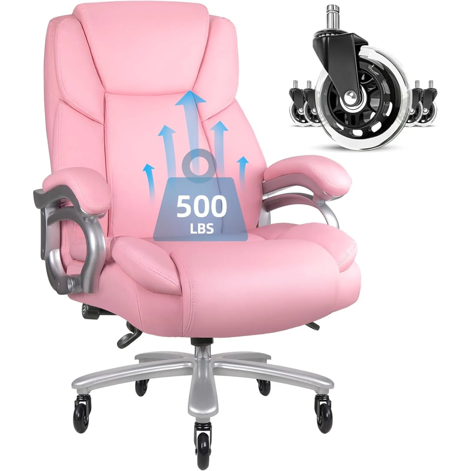 US 500lbs Heavy Duty Office Chair for Low Back Pain Relief, Big and Tall Office Chair with Ergonomic Lumbar