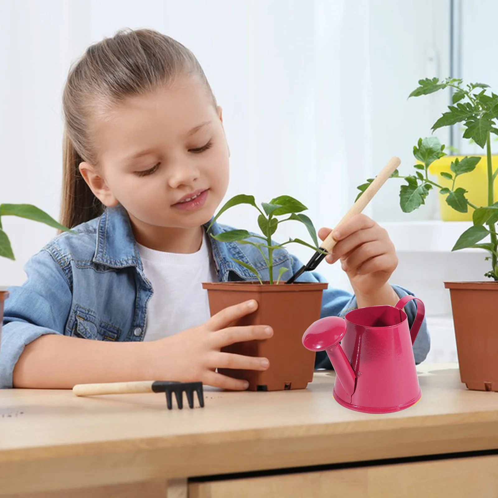 5 stks Mini Gieter Ijzer Kleine Gieter Voor Planten Kids Tuin Gereedschap Metalen Plant Ketel Indoor Outdoor Decoratieve