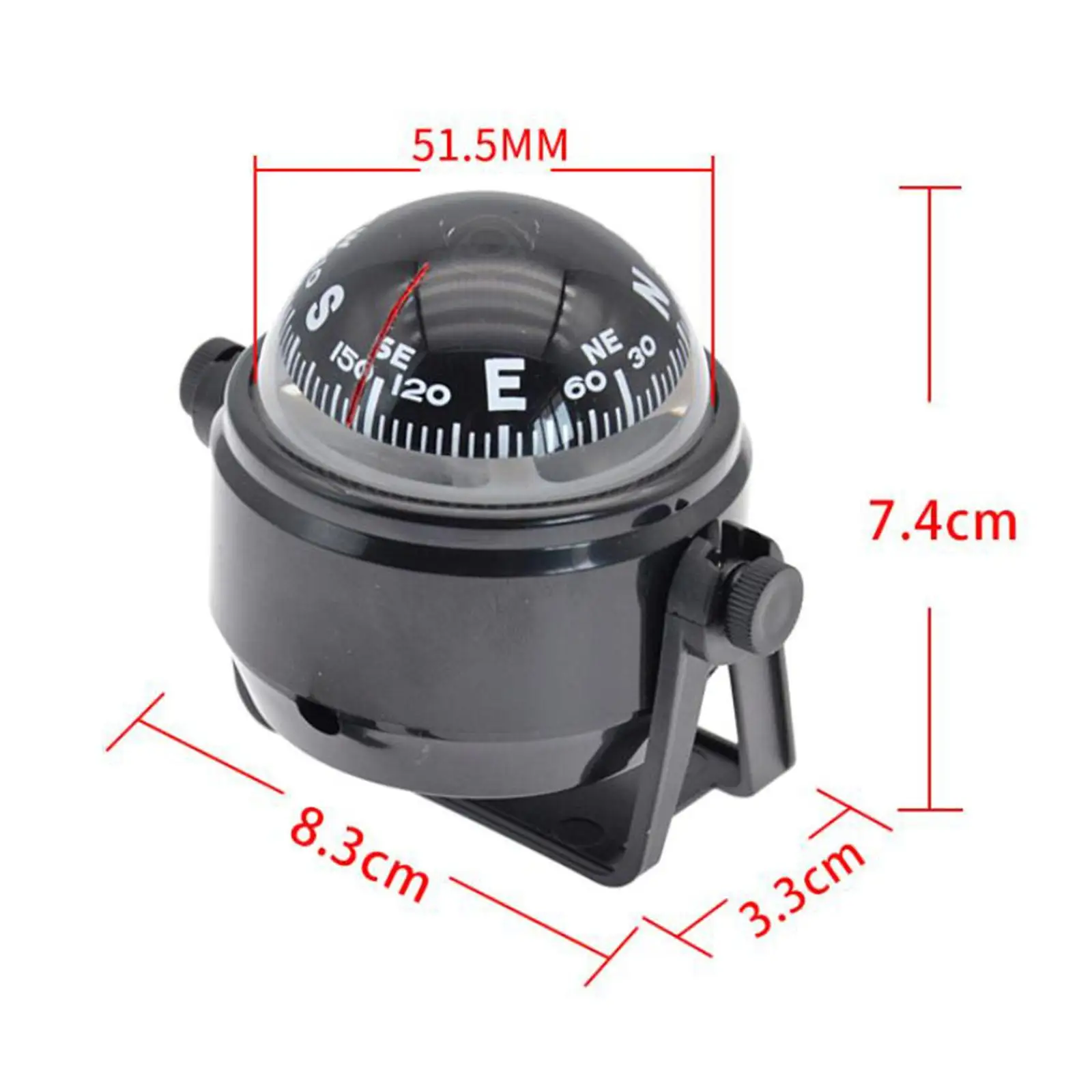 High Precision Car Compass Navigation Ball with 360 Rotating Base for Automotive Marine Hiking