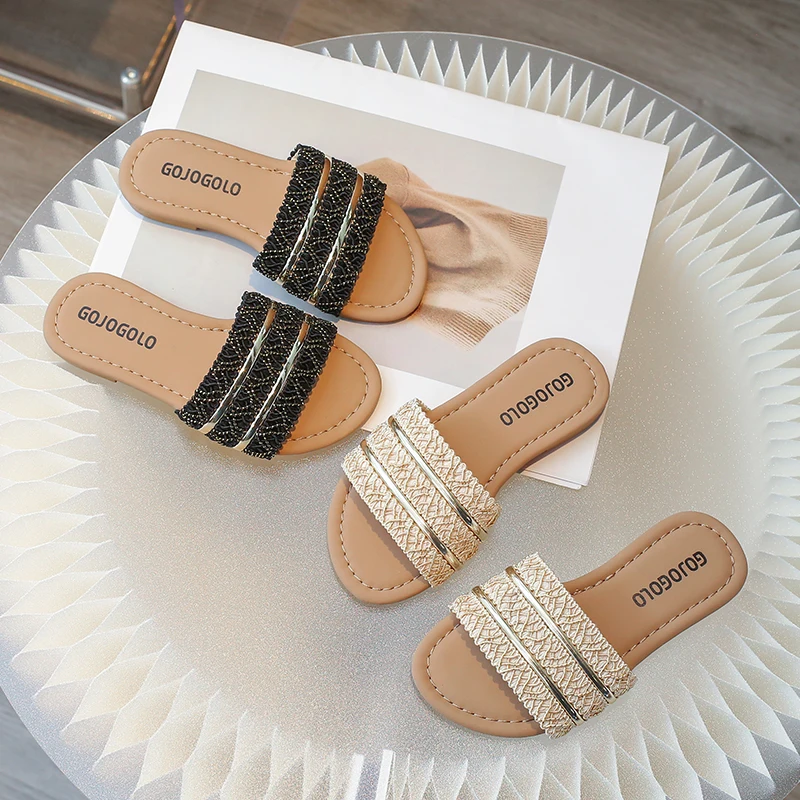 2025年新作 女の子用サマースリッパ プリンセス風 可愛い キッズ スライドサンダル ビーチサンダル 編み込み 子供用 アウトドア スリッパ 滑り止め ソフトシューズ