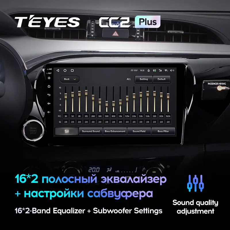 TEYES CC2 Plus untuk Toyota Hilux Pick Up AN120 2015 - 2020 Radio Mobil Pemutar Video Multimedia Navigasi GPS Android 10 No 2din